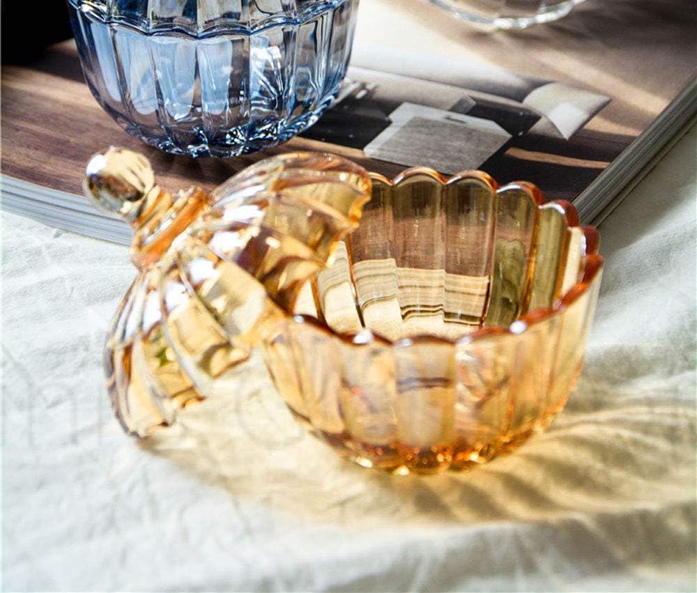 FUYU Tarro de caramelo de cristal de calabaza Caja de aperitivos Tarro de almacenamiento de vidrio con