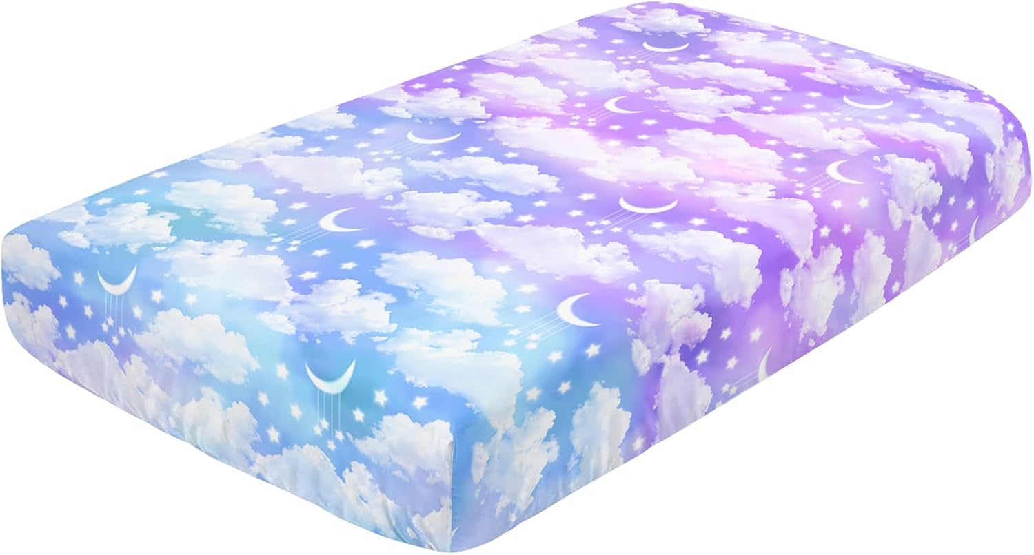 Axolotl Moon Stars – Juego de ropa de cama para cuna para niñas, juego de cama de 3 piezas para cuna de bebé, juego de cama suave con edredón,
