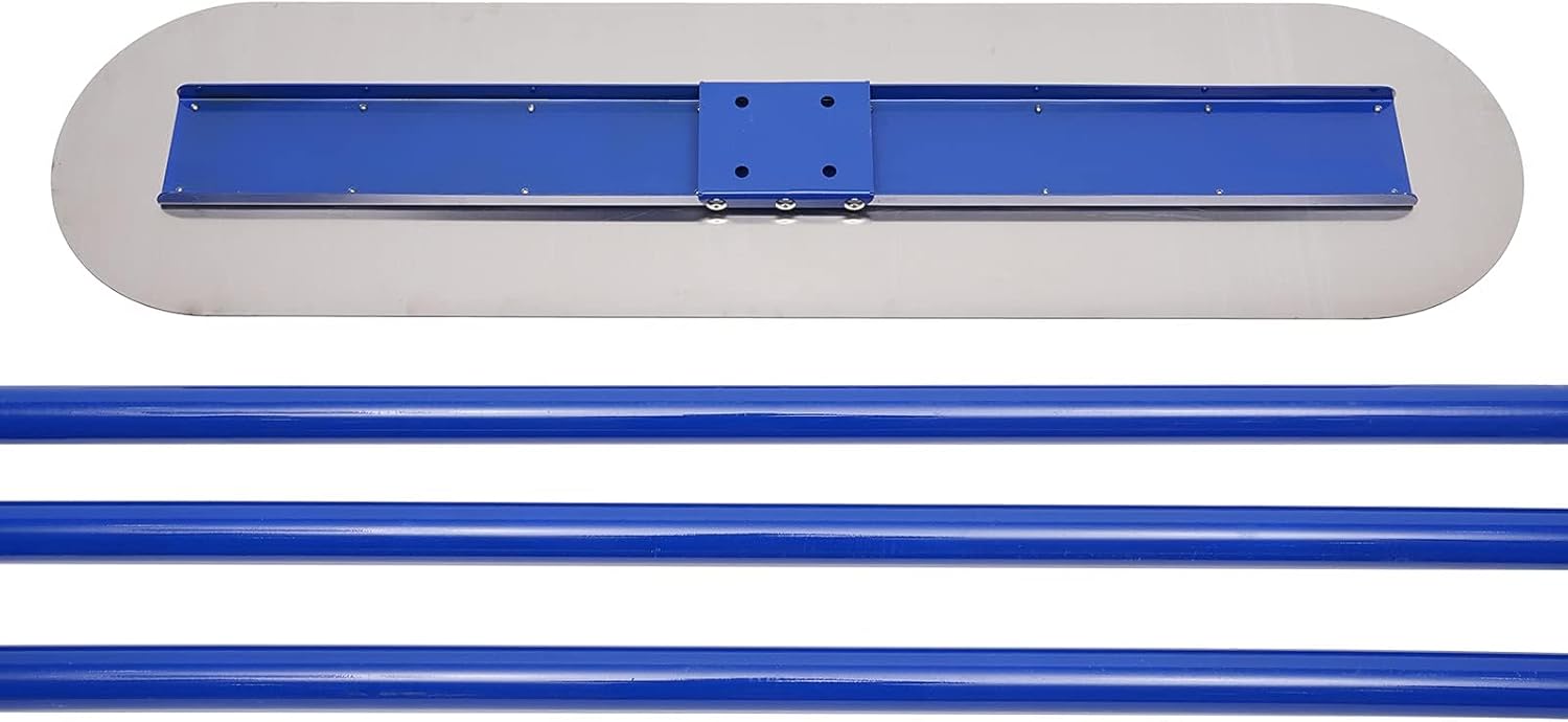 Paleta de hormigón con mango de 70.86 pulgadas, paleta grande de 48 x 12 pulgadas, herramienta de hormigón de acero inoxidable, herramienta de
