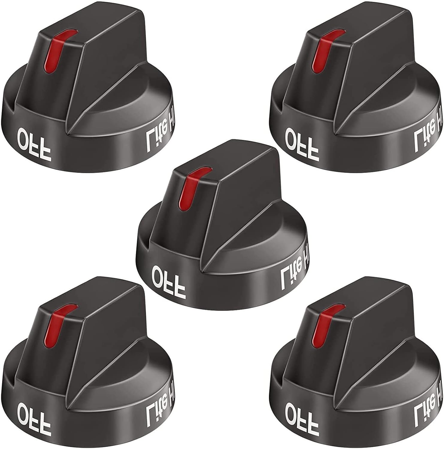 Actualizado DG64-00473B Perilla de estufa de acero inoxidable reforzado negro para horno Samsung Range Oven Gas Stove Knob NX58J5600SG, NX58J7750SG,