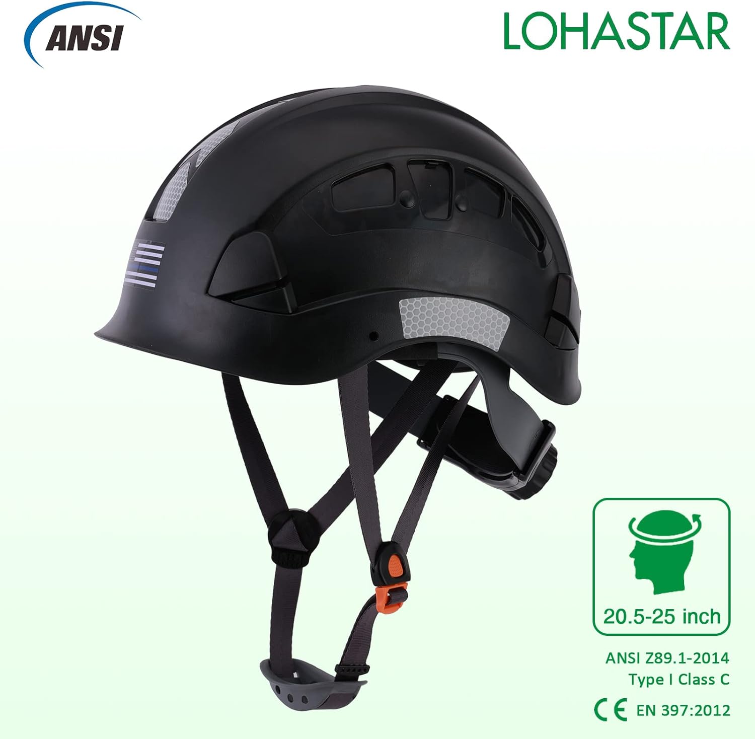 Casco de seguridad con visera y protección auditiva, casco de trabajo aprobado por LOHASTAR ANSI Z89.1 para motosierra forestal, casco de tala