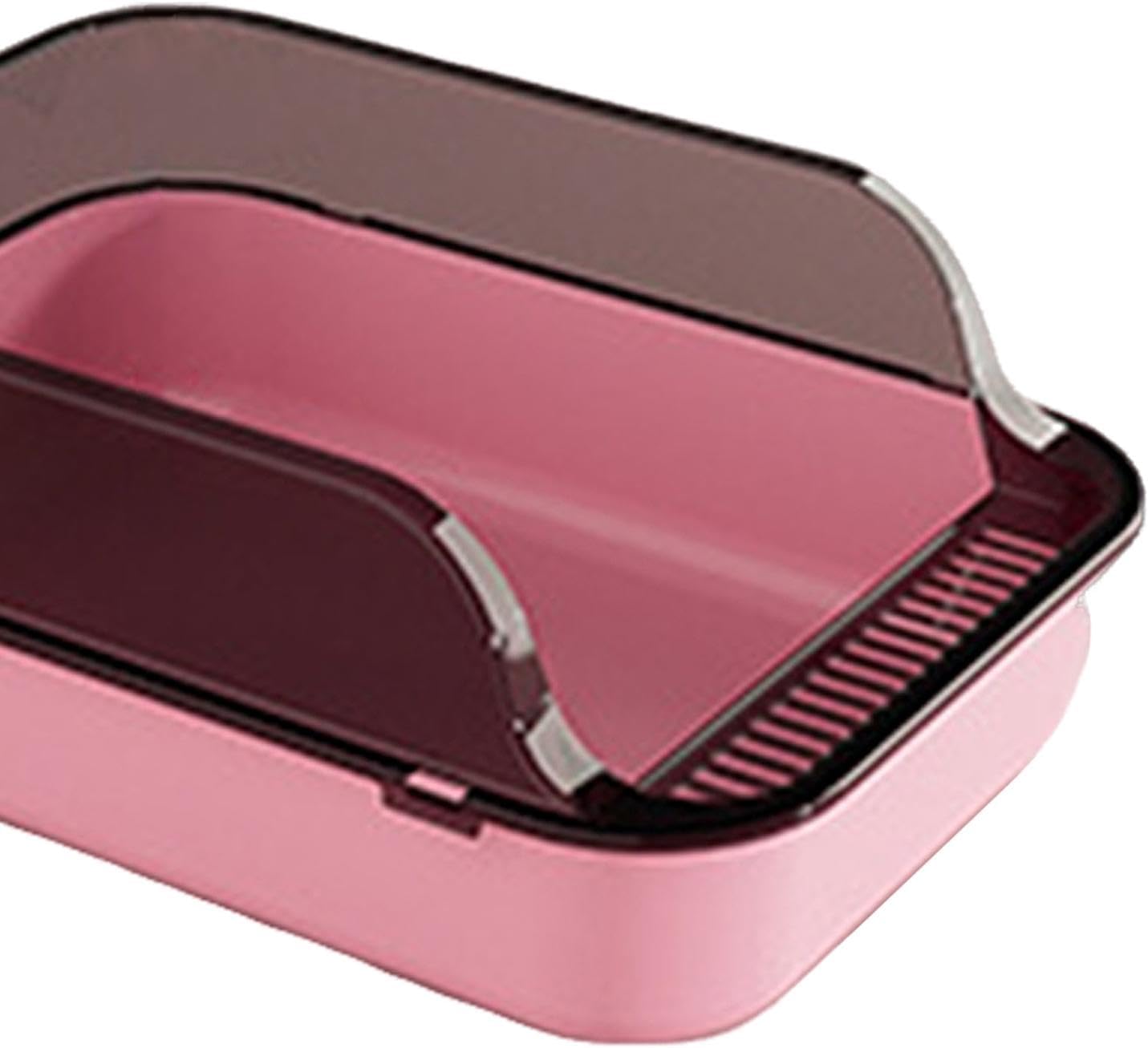 Caja de arena para gatos, bandeja de arena para mascotas, fácil de limpiar, bandeja de arena semicerrada para gatitos, inodoro para gatos pequeños,