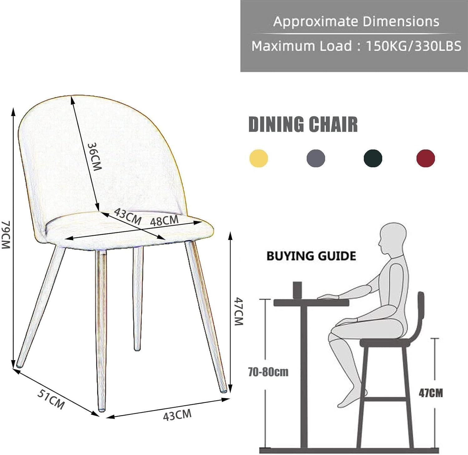 Juego de 6 sillas de comedor, sillas de cocina, asiento y respaldo de terciopelo suave vintage con patas de metal estilo madera, sillones