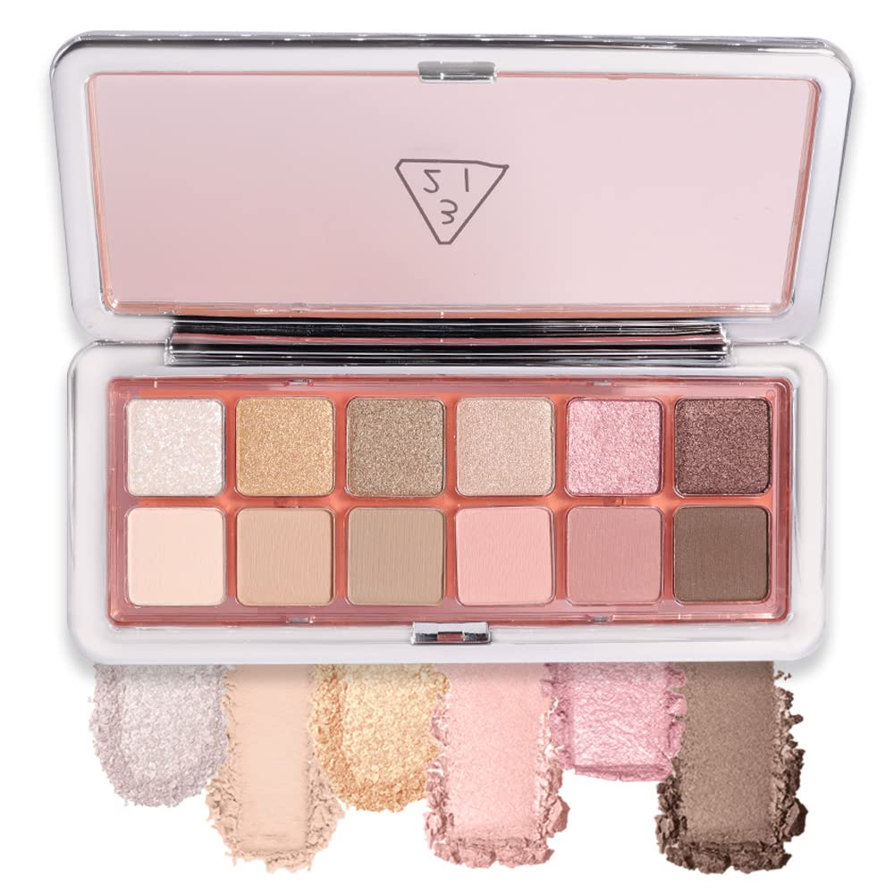 AMY’S DIARY Paleta de sombras de ojos marrón rosa de 12 colores, alta pigmentación, mezclable, paleta de ojos neutros de larga duración (3)
