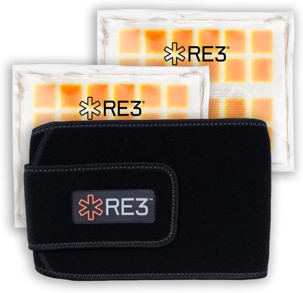 RE3 Paquete de compresión de hielo para espalda y pecho, envoltura eficaz de crioterapia para dolor de espalda y pecho, lumbar, nervio ciático,