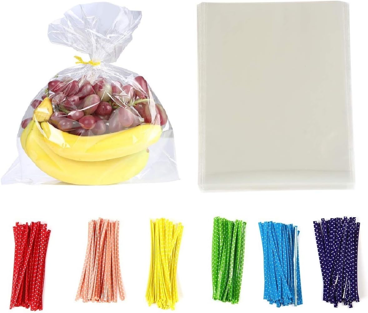 100 bolsas de celofán planas transparentes para celofán, buenas para panadería, palomitas de maíz, galletas, dulces, postres de 1.2 mil. Regala