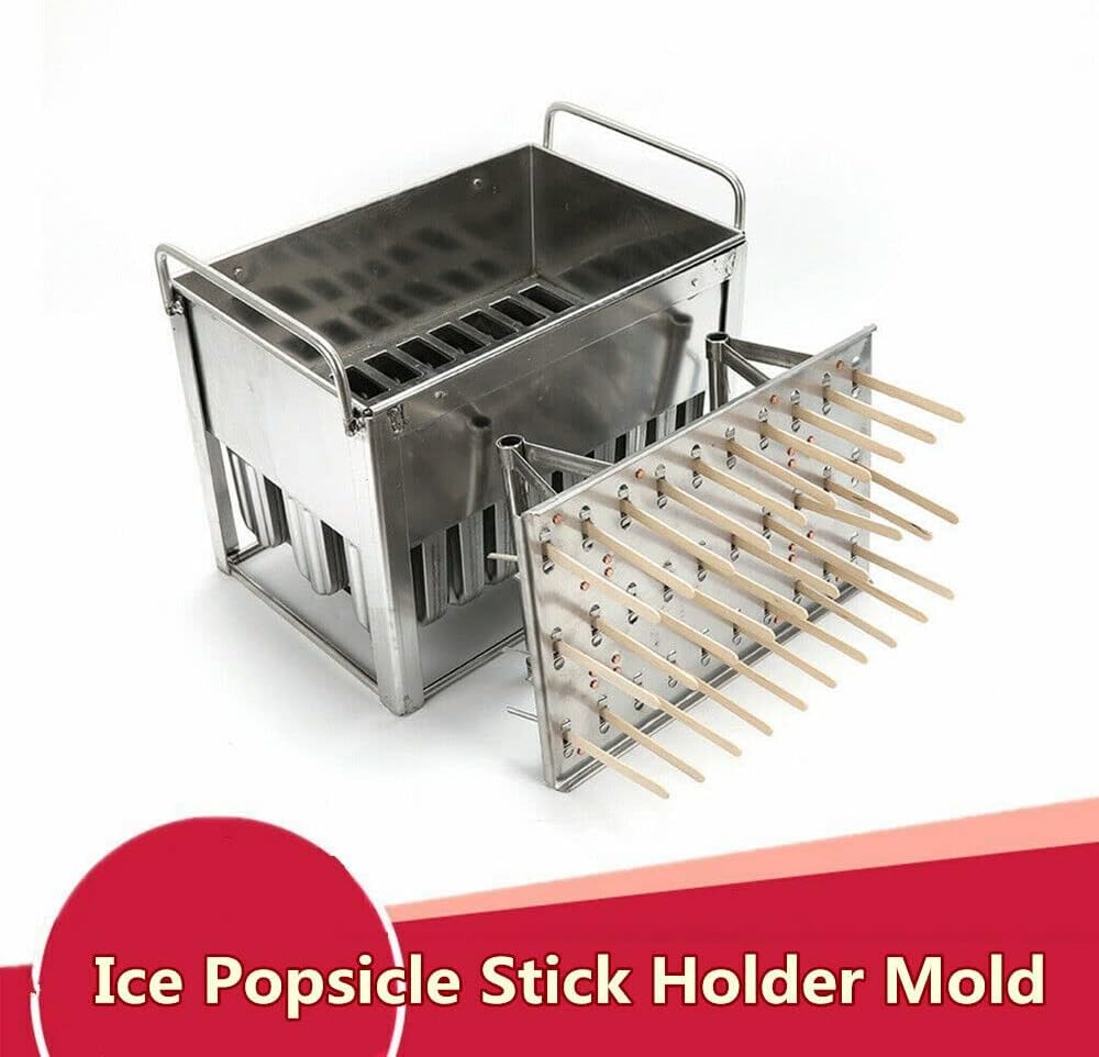 KONKENIE Acero inoxidable Ice Lolly Molds Palillo de helado de paleta titular de plata (30PCS)