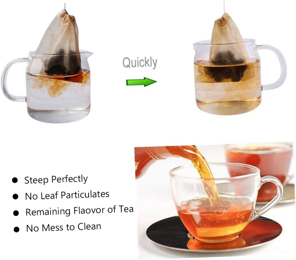 Tofficu Filtros 300pcs Desechables Café Té Colador Hojas Sueltas Bolsas de Té Sopa Infusor de Té Desechable Bolsa de Té Bolsa de Embalaje Desechable