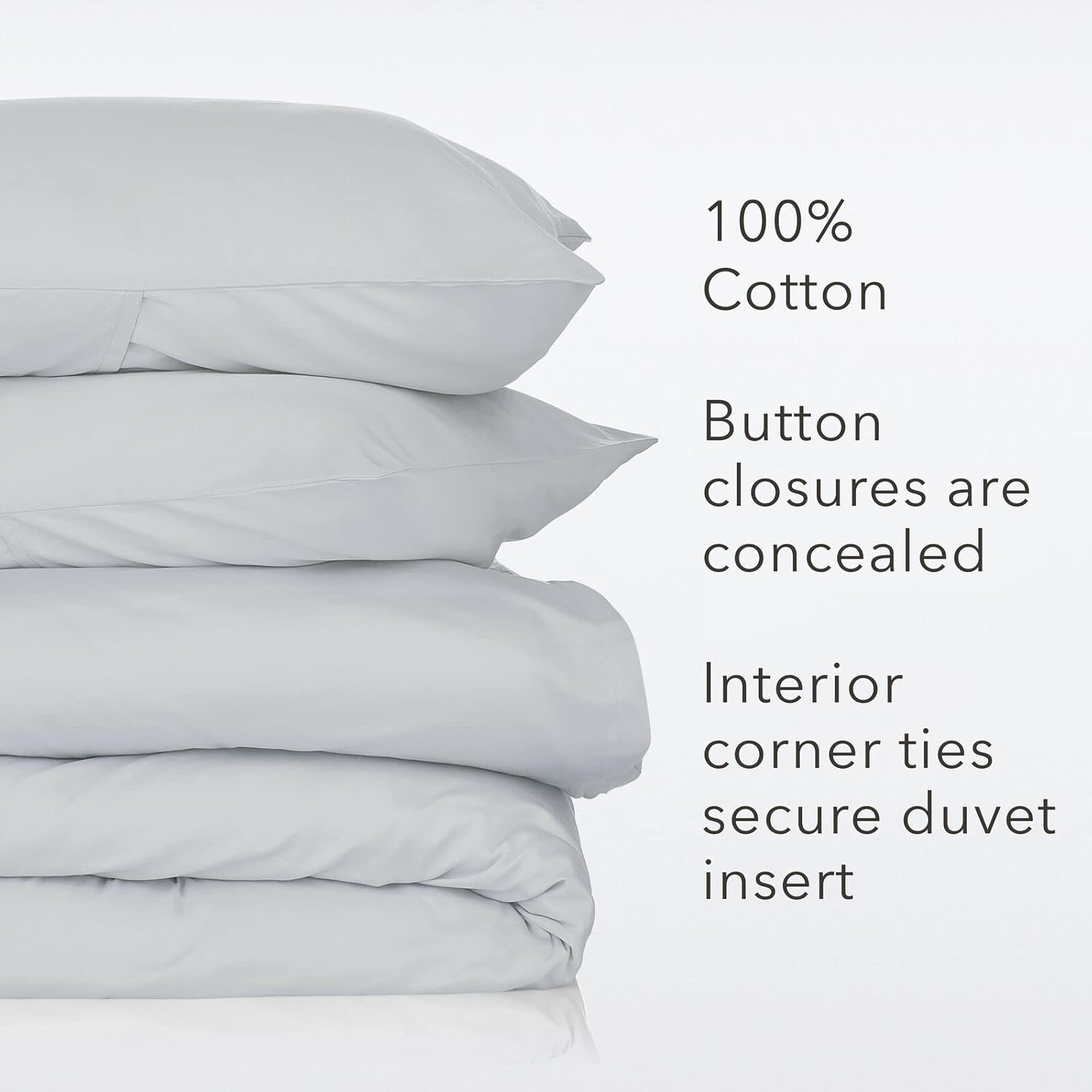 Nate Home by Nate Berkus – Funda de edredón de satén de algodón de lujo de 300 hilos, 3 piezas, ultra suave, fresco, juego de ropa de cama de
