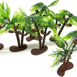 Mini palmeras artificiales de plástico, 6 unidades Mini palmeras artificiales de plástico, 6 unidades