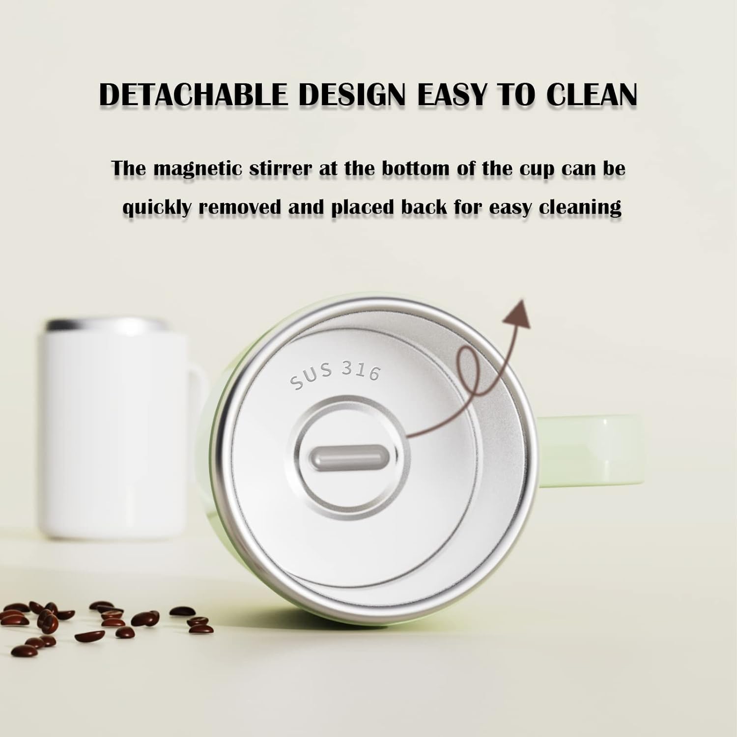 Taza autoagitación recargable – Carga de absorción magnética  IPX7  Taza de acero inoxidable de mezcla automática eléctrica de 13.5 fl oz13.5 oz