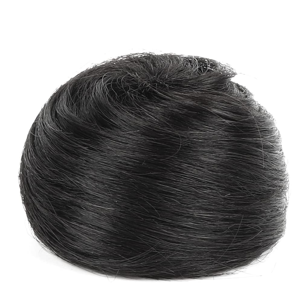 2 piezas de cabello humano desordenado de moño, moño rosa desordenado, moño para mujeres, coleteros de cabello real, extensiones de moño para cola