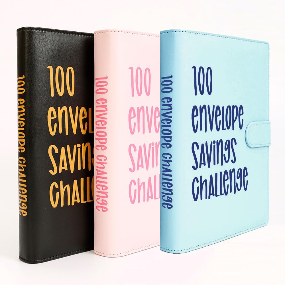 Carpeta de desafío de 100 sobres, manera fácil y divertida de ahorrar $5,050, libro de desafíos de ahorro, carpeta de libros de presupuesto, libro