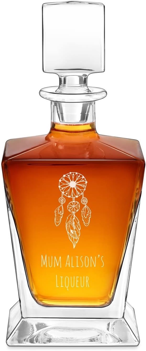 Maverton Decantador de whisky para mujer – Dispensador de licor personalizado para ella – Jarra de whisky para cumpleaños – Artículo elegante para