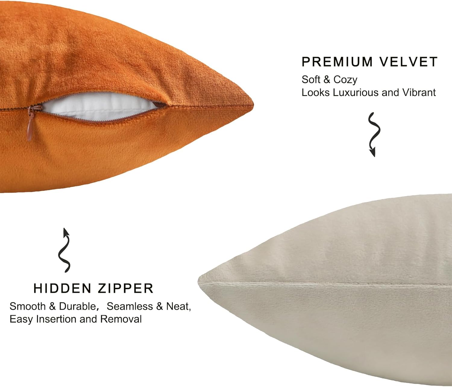 JIANTKJ Juego de 4 fundas de almohada de 20 x 20 pulgadas, fundas de almohada de terciopelo suave, fundas de almohada decorativas de color liso,