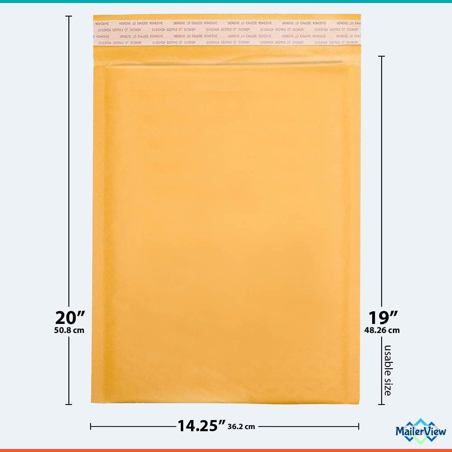 Sobres de burbujas, 7 sobres de burbujas de papel kraft extra grandes de 14.25 x 20 pulgadas. Sobres acolchados con forro de burbujas. Sobres