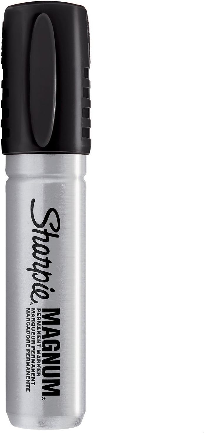 Sharpie Magnum – Marcador permanente, punta de cincel, negro, 4 unidades