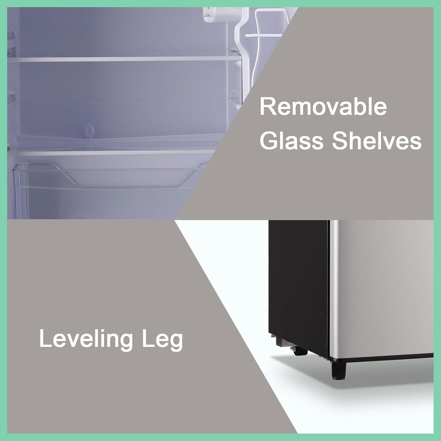WANAI Refrigerador compacto de 3.5 pies cúbicos con congelador, refrigerador pequeño con 7 modos de temperatura, ahorro de energía, bajo ruido para