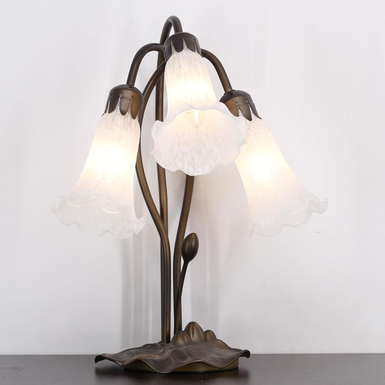 Lily – Pantalla de cristal de tulipán nublado para lámpara de cristal de repuesto para mesa estilo Tiffany