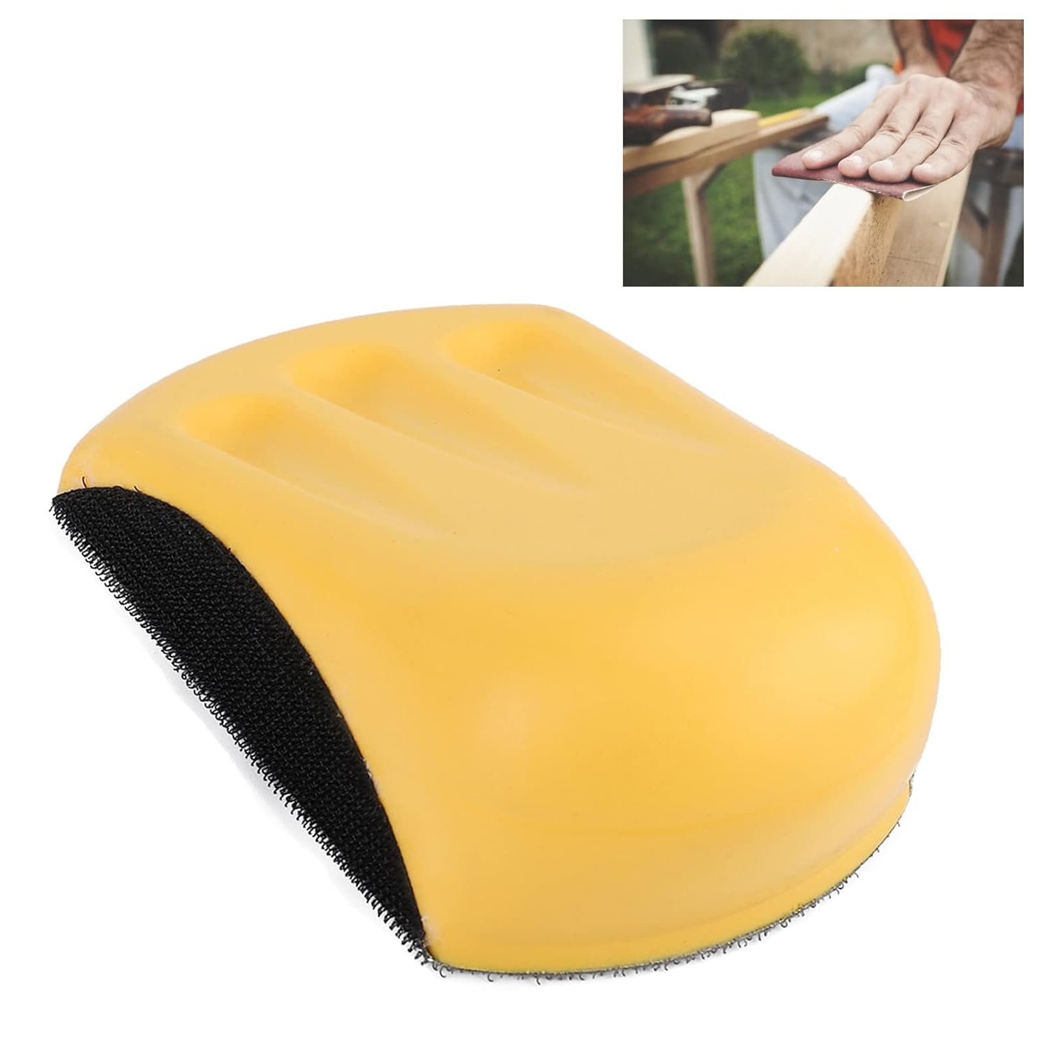 Walfront Bloque de lijado de espuma de poliuretano, blando de bloque suave, bloque de lijado a mano, diseño de gancho elástico, herramienta manual