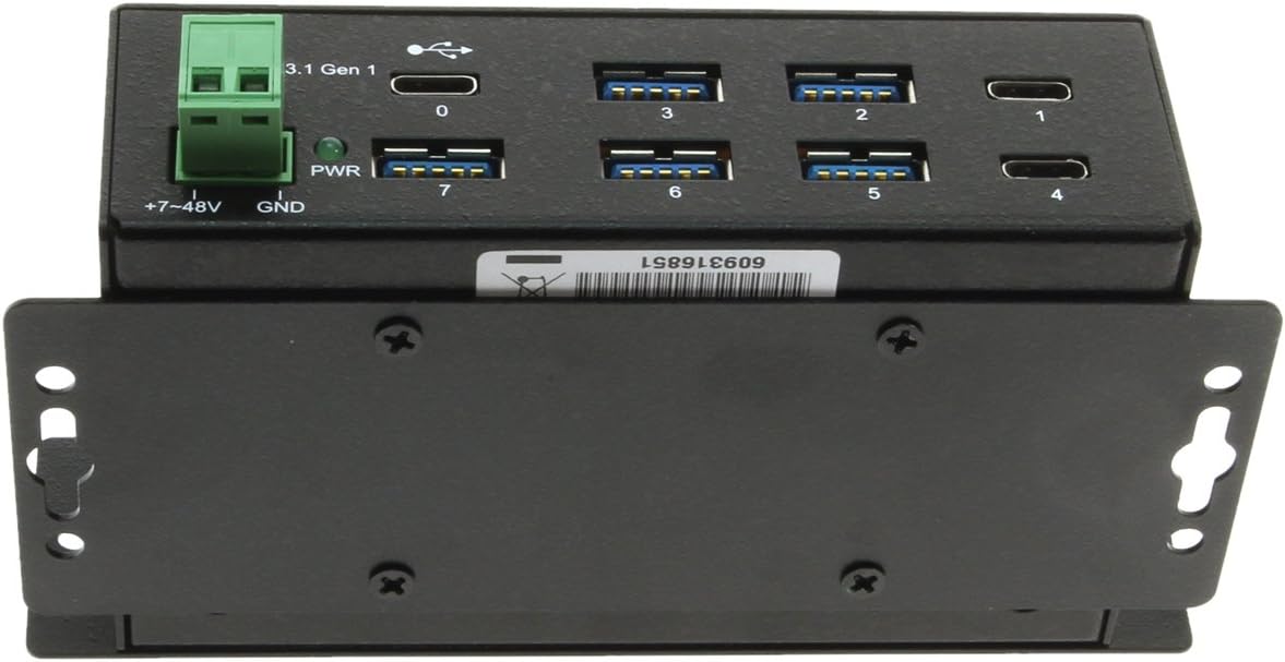 Coolgear Hub USB 3.2 Gen 1 tipo C de 7 puertos con protección contra sobretensiones ESD y USB-C Upstream