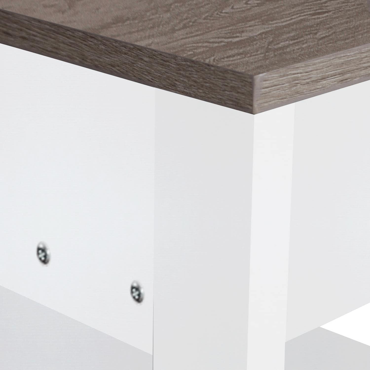 Saint Birch Finley – Escritorio moderno de madera con gabinete en roble blancogris