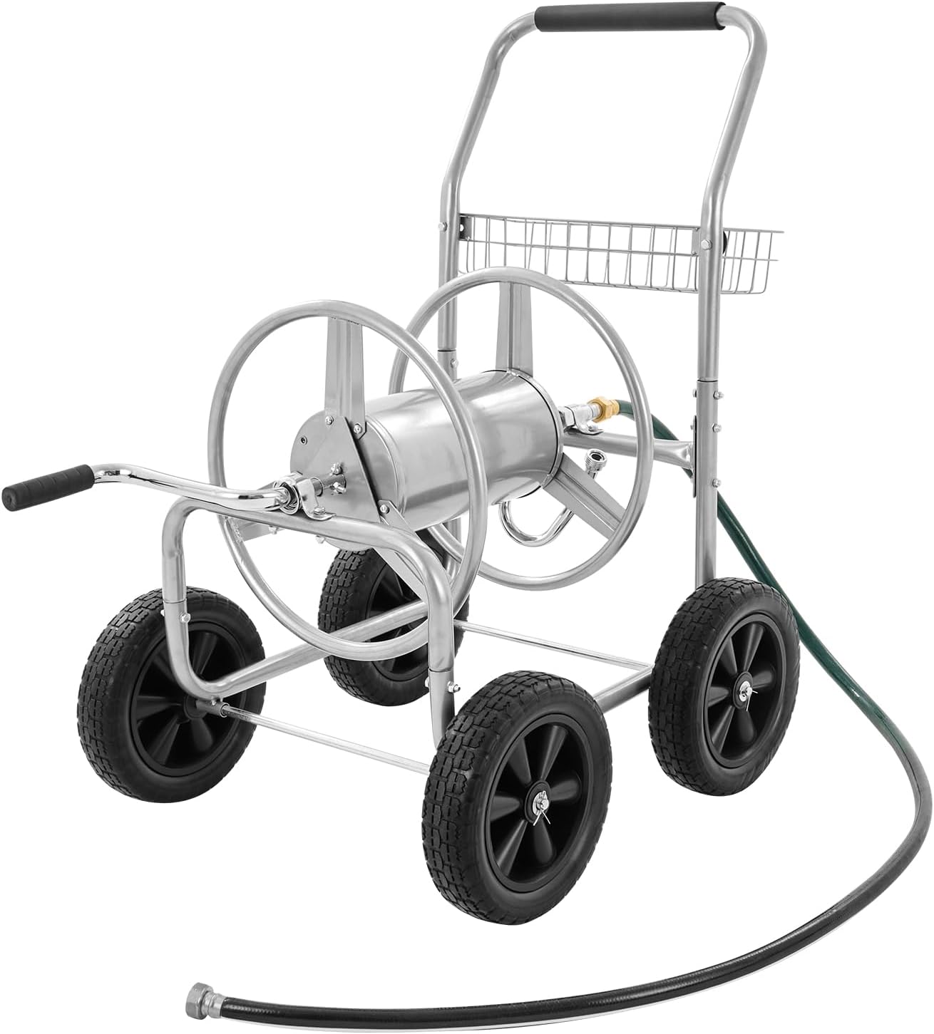 VEVOR Carro de carrete de manguera, soporta hasta 250 pies de manguera de 58 pulgadas, carrito de manguera de agua de jardín, herramientas móviles