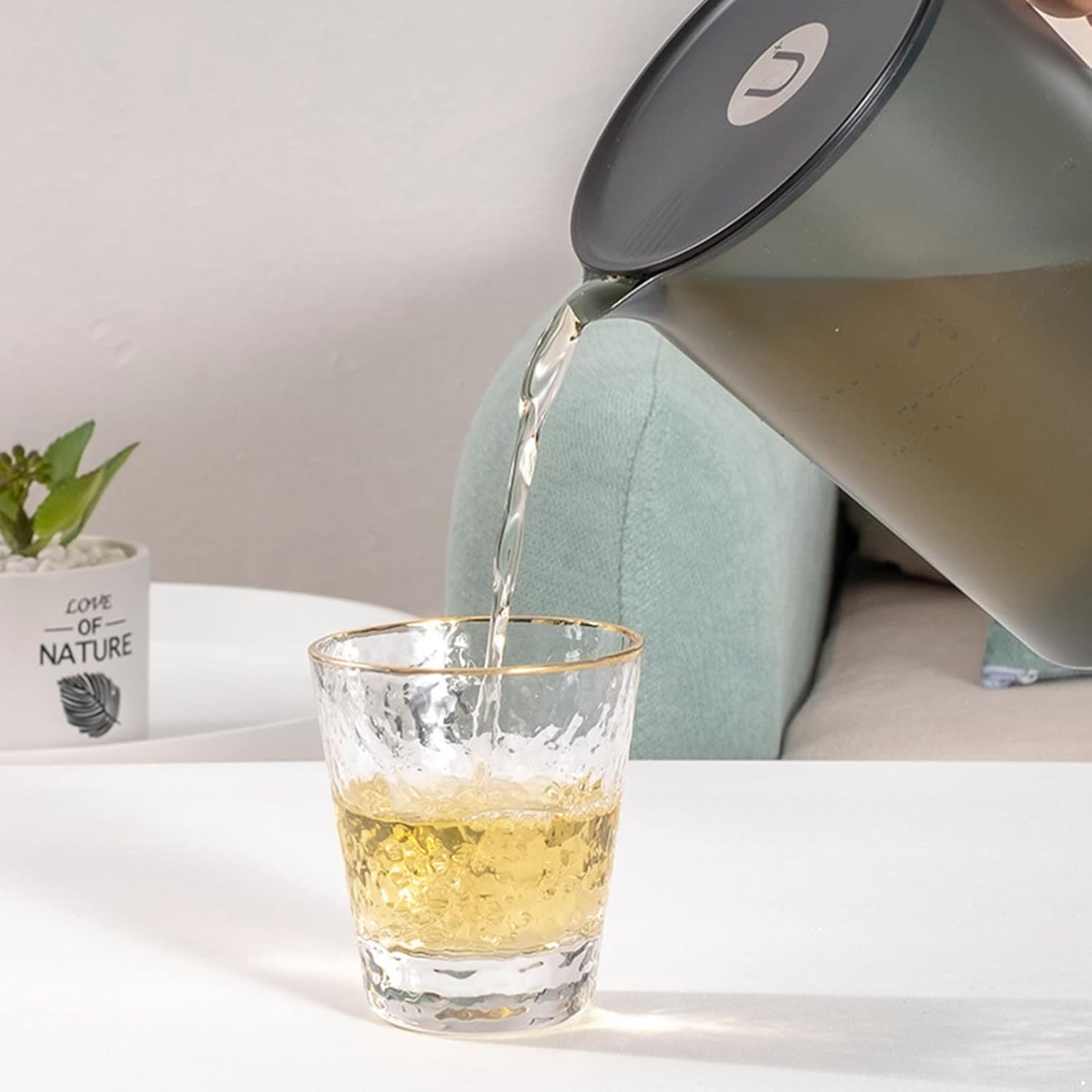 YiZYiF Jarra de plástico de gran capacidad con tapa para bebidas, jarra de agua, jugo, bebida, hervidor de té, bebidas calientes, color negro, 84.5