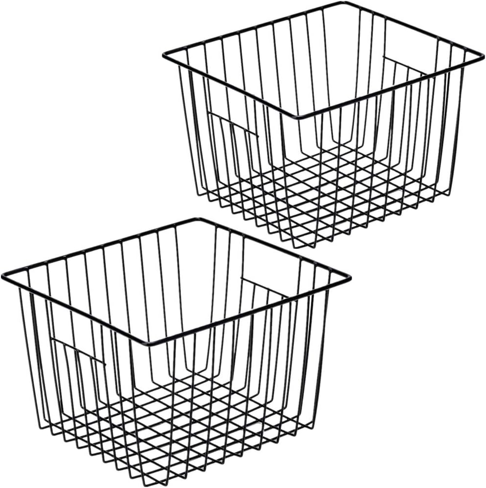 SANNO Cestas de almacenamiento de alambre para congelador, cestas de almacenamiento de metal para el hogar, cesta organizadora para despensa,