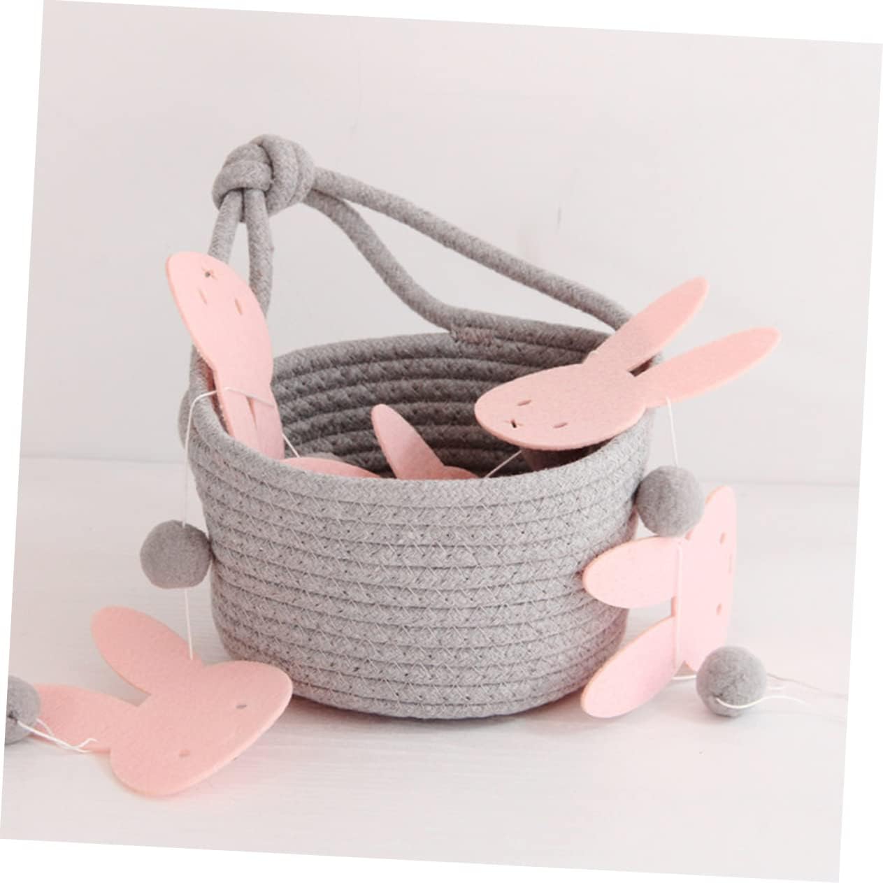 Toyvian Cesta de cosas, 2 unidades, cesta de almacenamiento blanca, canasta tejida para plantas, cestas de almacenamiento de algodón, accesorios