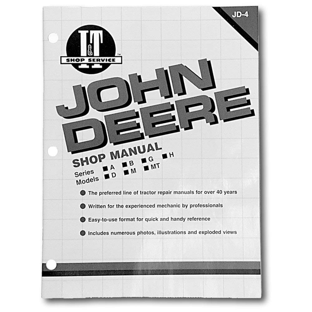 RAParts SMJD4 ITJD4 JD-4 JD4 Nuevo manual de taller para tractor John Deere A B D G H M MT