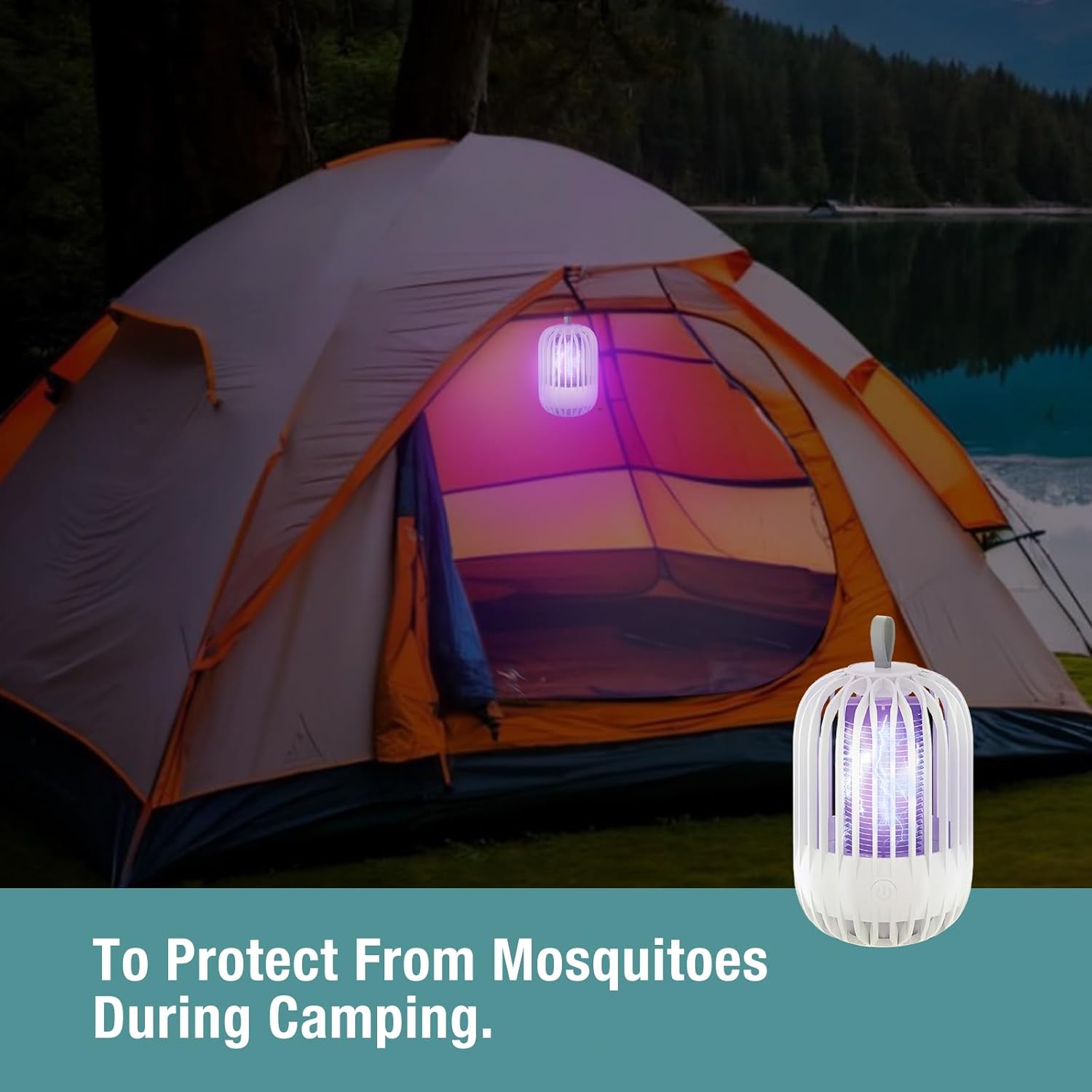 Exterminador de mosquitos portátil de doble función, doble modos de iluminación LED y UV, mata insectos en contacto, recargable por USB, capacidad