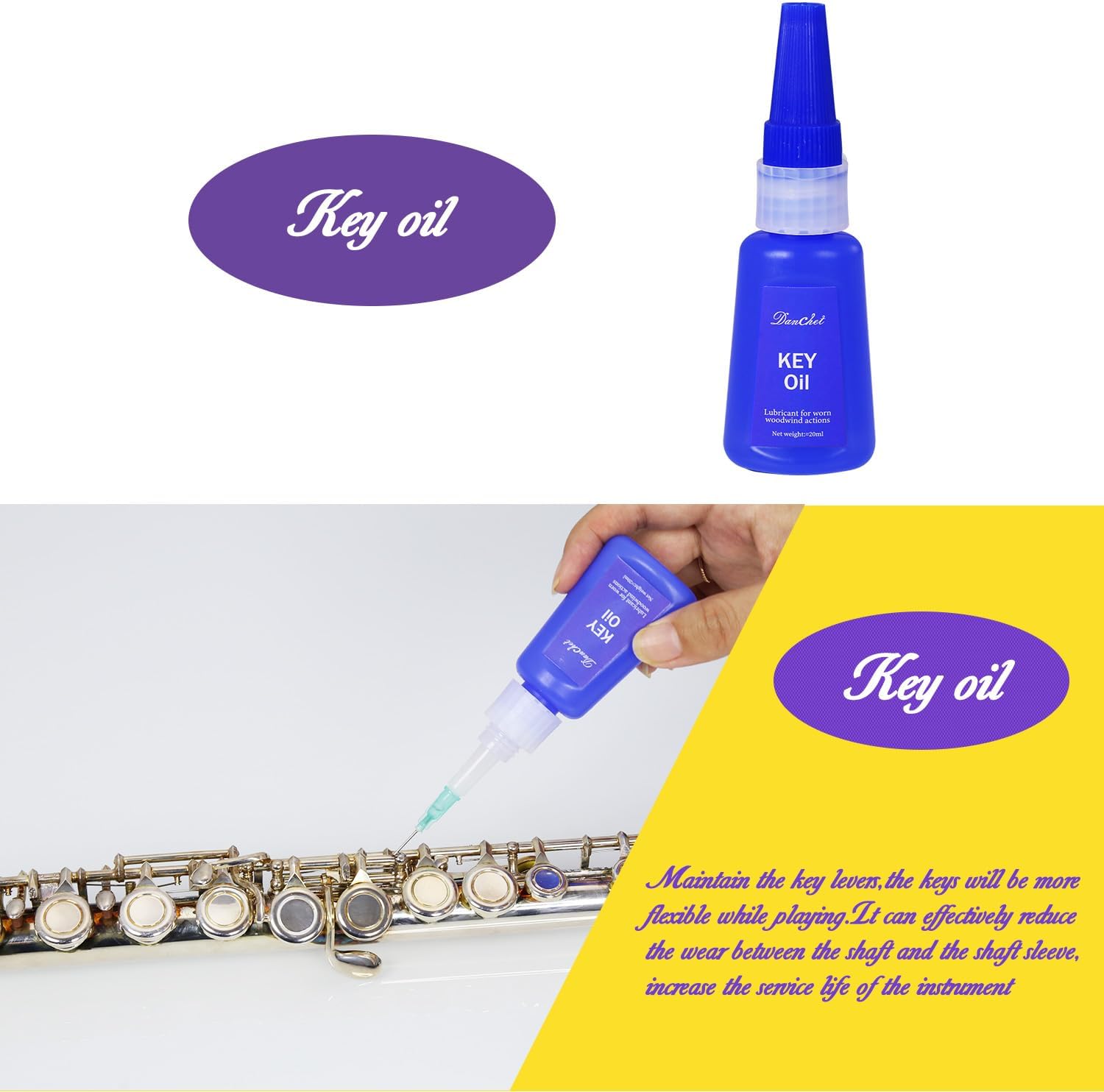 Kit de limpieza para el cuidado de la limpieza de flautas aceite de llave + grasa de corcho + hisopo + paño de limpieza + cepillo de limpieza +