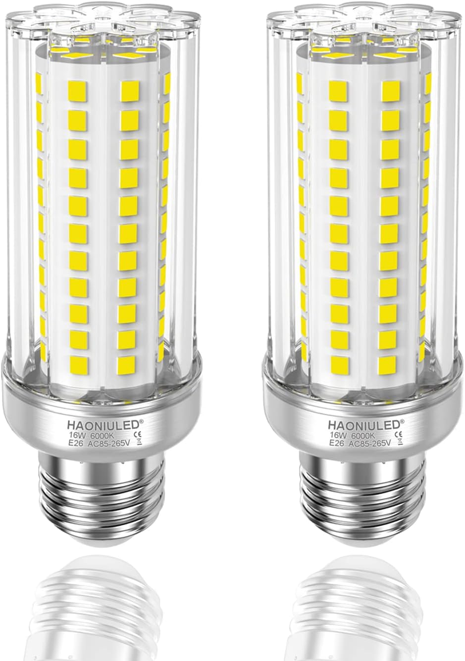 Bombilla LED de maíz con base E26 de 16 W, equivalente a 150 W, blanco frío, 6000 K, 1900 lúmenes, no regulable, adecuada para el hogar, interior,