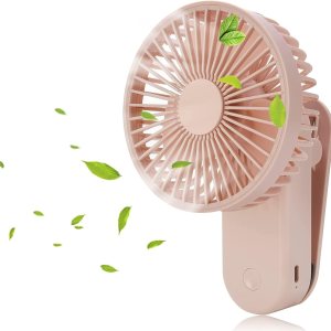 Mini ventilador de escritorio portátil con clip, 2400 mA recargable USB, funciona con pilas, ventilador de cochecito con magnético, rosa Mini ventilador de escritorio portátil con clip, 2400 mA recargable USB, funciona con pilas, ventilador de cochecito con magnético, rosa