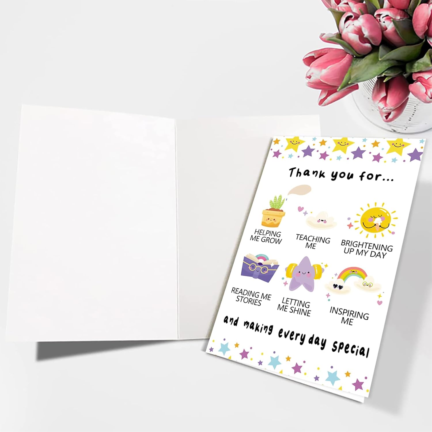 Ziwenhu Bonita tarjeta de agradecimiento para profesores, preciosa tarjeta de agradecimiento para mujeres y hombres, regalos de agradecimiento para