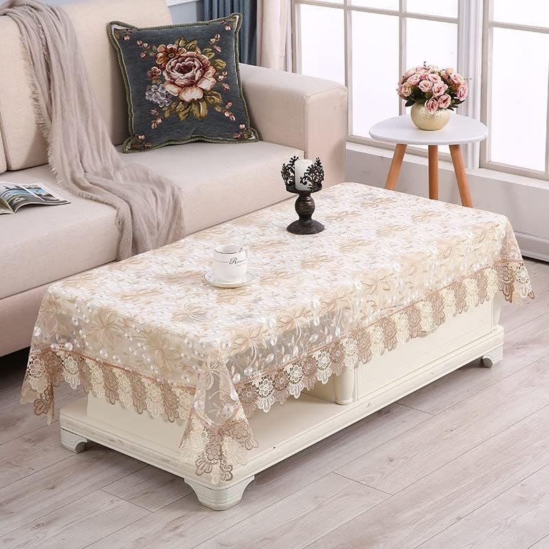 Musolaree Mantel rectangular de encaje bordado para mesa con diseño floral, vintage, oblongo, para el hogar, cocina, banquete, fiesta, cumpleaños,