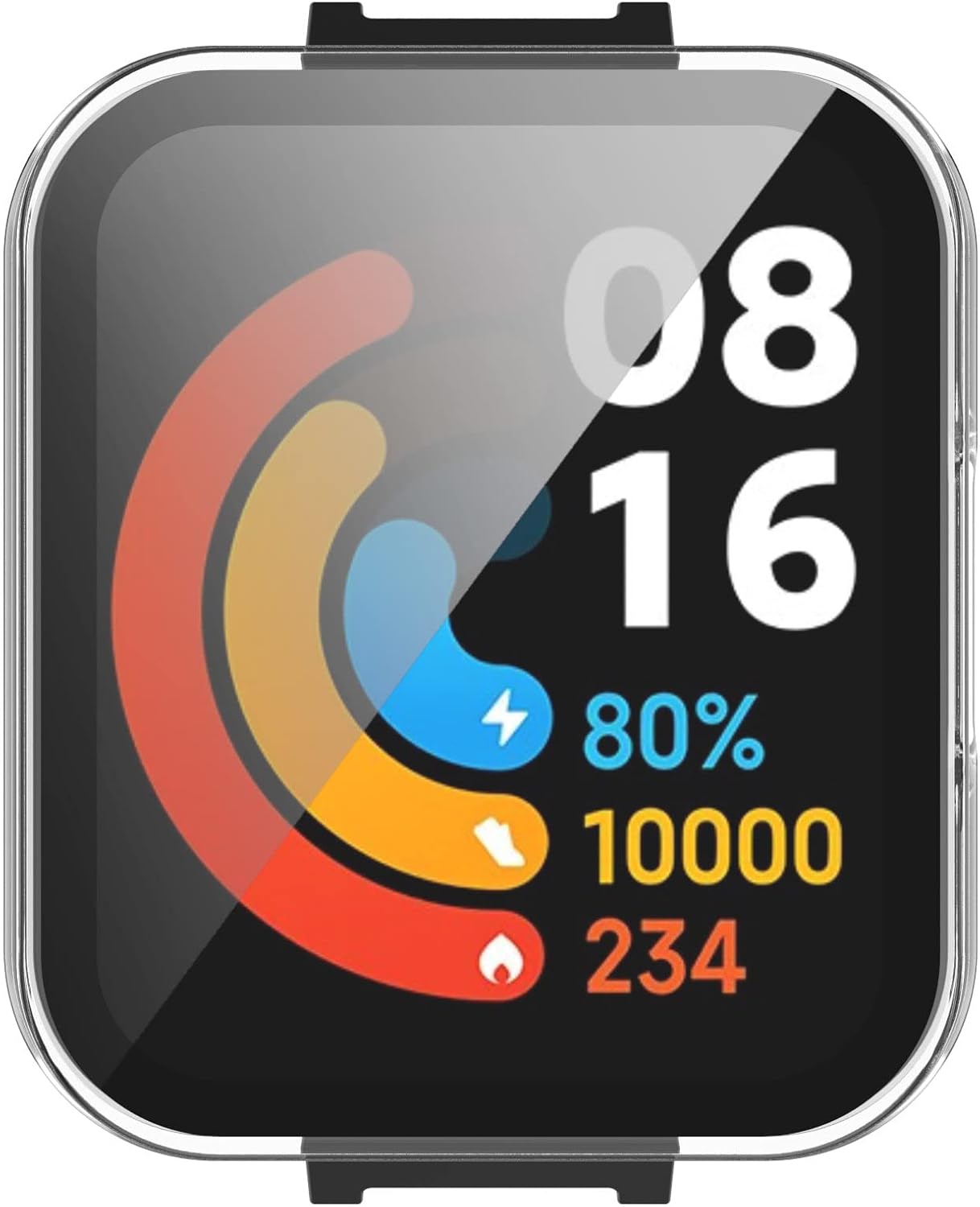 Paquete de 2 fundas protectoras de pantalla compatibles con Redmi Watch 2 Lite, accesorios de policarbonato de vidrio templado, resistente a los