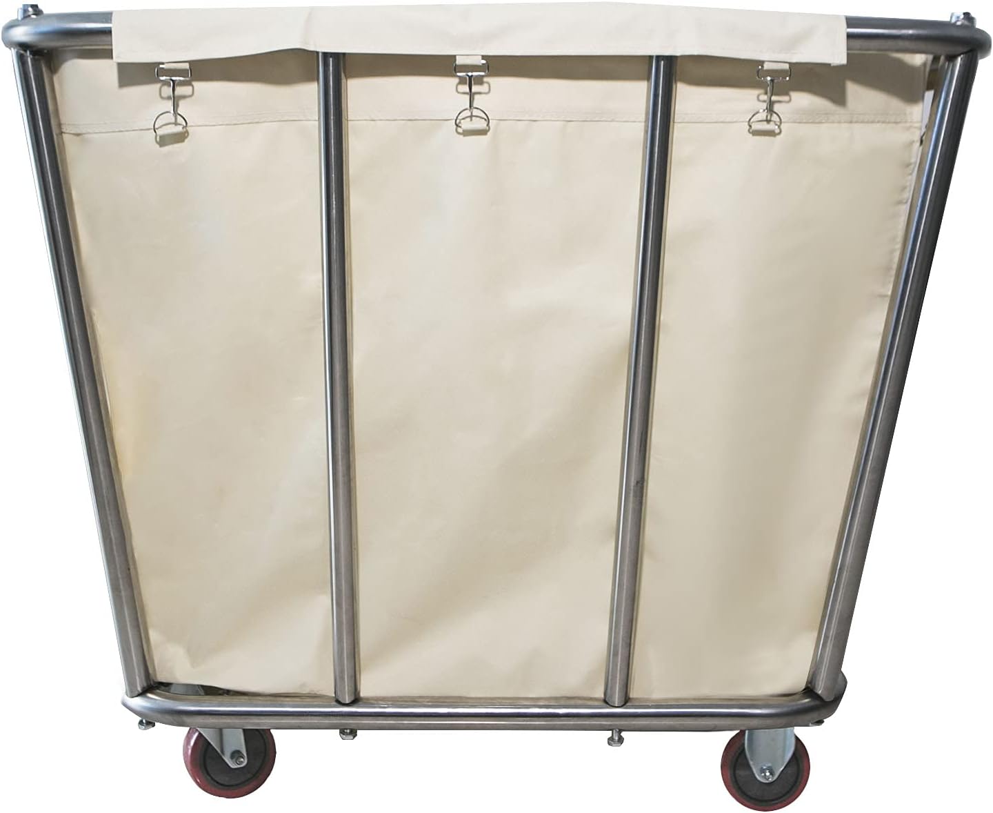 Graywlof Carrito de lavandería de 10 bushel con ruedas, resistente, industrial, para el hogar, color beige, grande, cesta de lavandería, cesta de