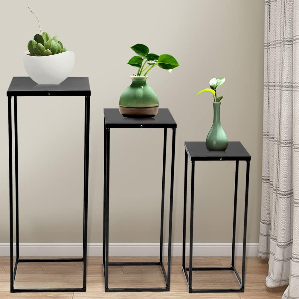 Eapmic Soporte de metal para flores de boda, jarrón de piso, columna de flores, soporte geométrico para centros de mesa, arreglos florales de mesa,