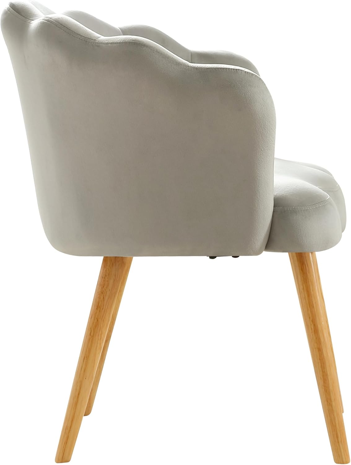 Clihome Silla de sala de estar con patas de madera, silla tapizada de terciopelo, silla moderna con brazo con almohada para comedor, dormitorio,