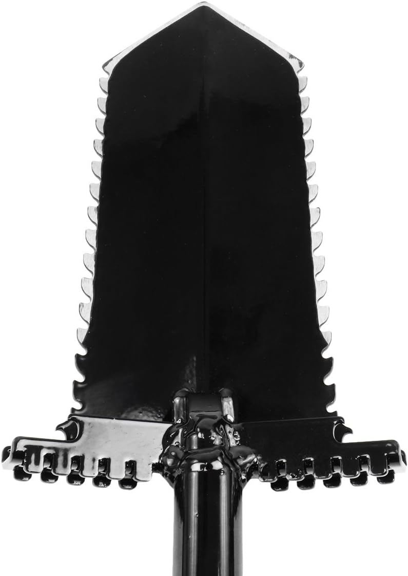 Anaconda NX-6 Pala de acero templado de 36″ con hoja dentada doble y clavijas de pie