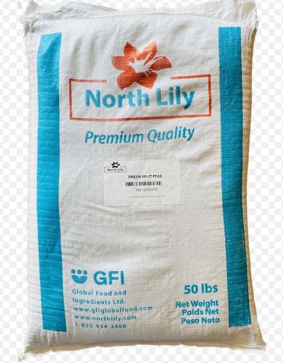 North Lily Green Split Peas, sin OMG, Kosher, 50 libras