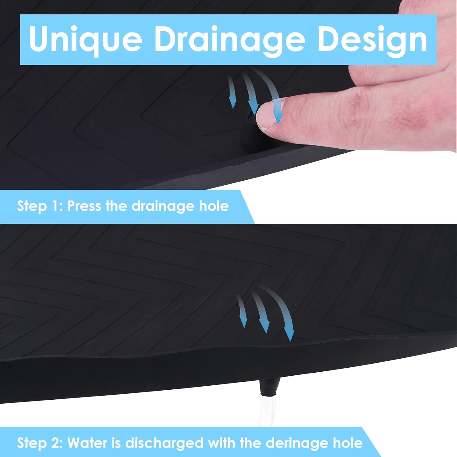 Tapete para debajo del fregadero, 28 x 22 pulgadas, impermeable, para cocina, baño, forro de goma de silicona flexible para debajo del fregadero con