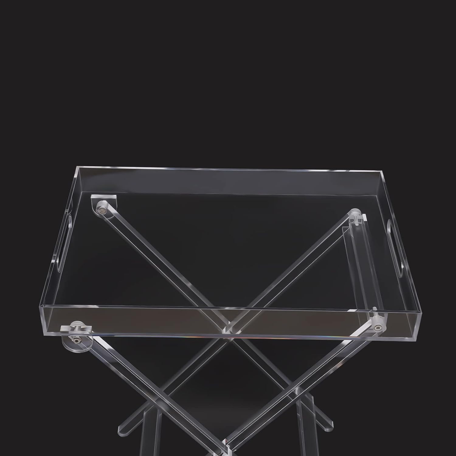 Mesa plegable de acrílico, mesa auxiliar de acrílico transparente, mesita de noche, mesita de noche para dormitorios, sala de estar, cocina, bar,