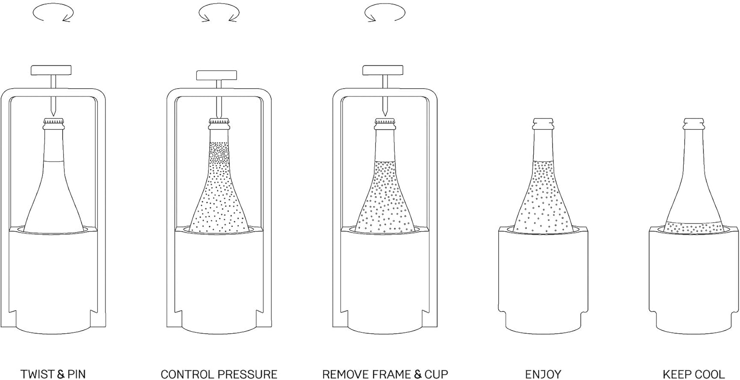 Juego abridor de vino espumoso – Abrebotellas para vinos Pétillant Naturel. – Abrebotellas con corona para los amantes de Pét-Nat.