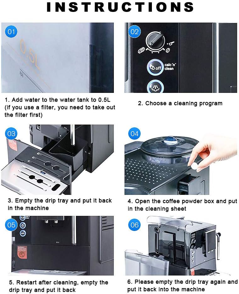 60 tabletas de limpieza, tabletas de limpieza de máquina de café completamente automática, descalcificador de cafetera para el hogar, la oficina y