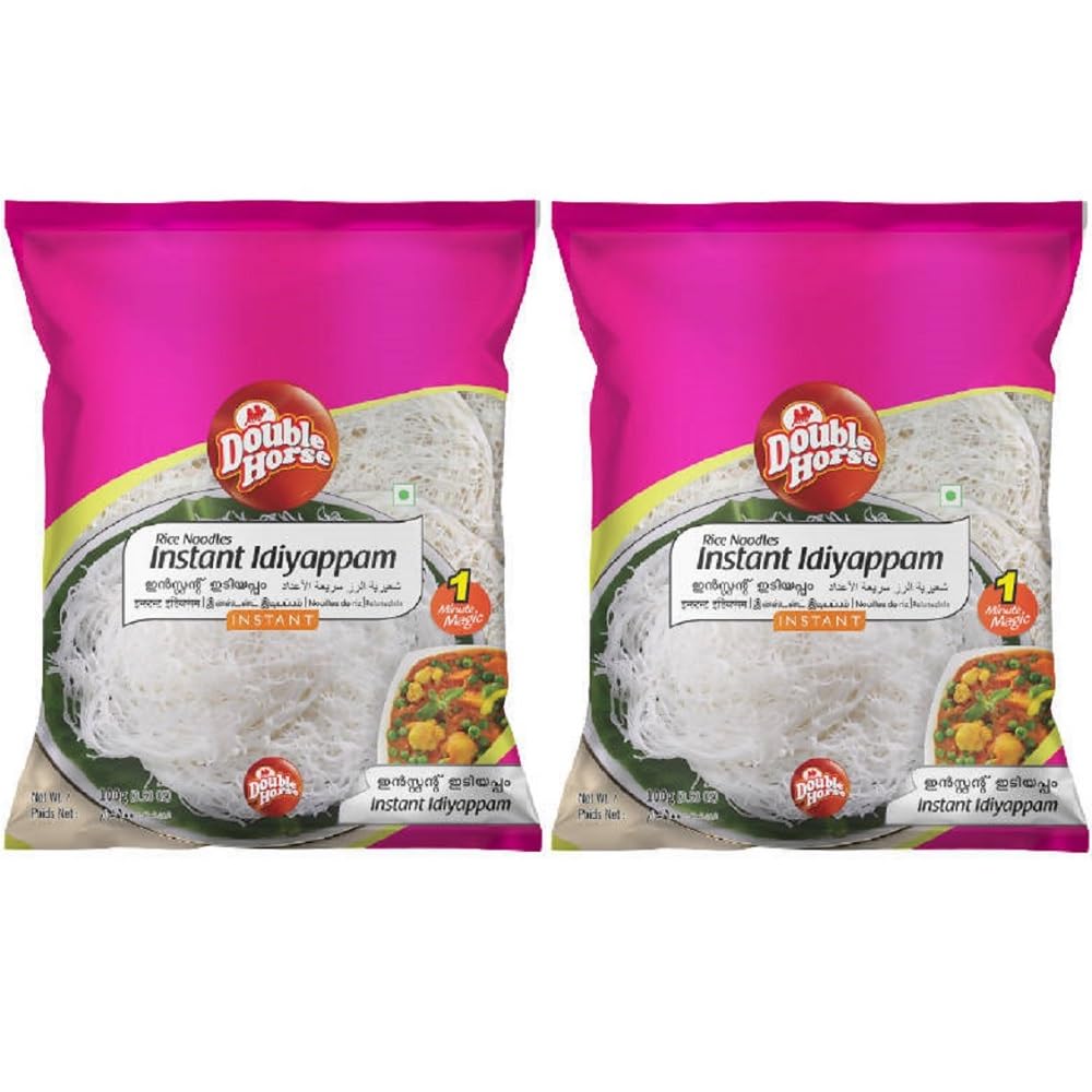 Instantánea 1 minuto Idiyappam Fideos de Arroz Doble Caballo 200gms