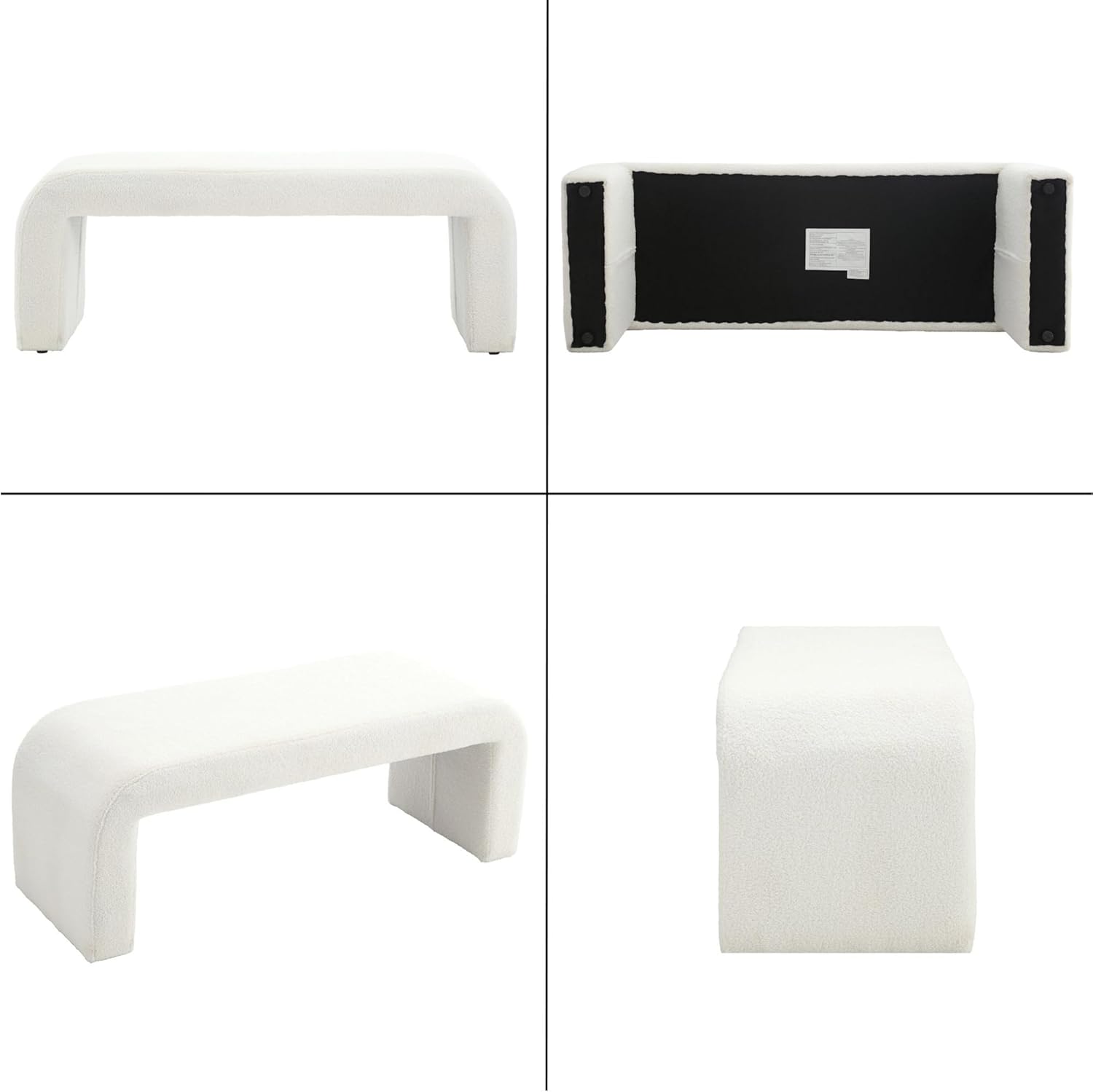 Moderno banco otomano tapizado en cascada para dormitorio, pie de cama, 50 pulgadas, banco de entrada, banco de entrada, asiento de banco para