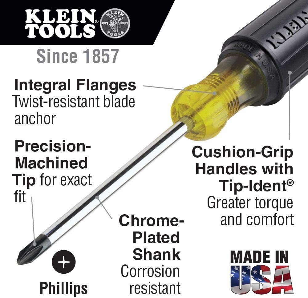 Klein Tools 85484 juego de desarmador con mango acolchado en miniatura, 4 unidades, 85484